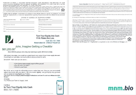 USA Integrity Bank wyciąg z kredytu hipotecznego w formatach Word i PDF, 4 strony 3-4